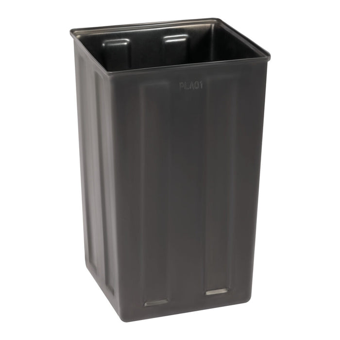 Alpine Industries 40-Gallon Outdoor Trash Container with Slatted Recycled Plastic Panels - Cedar ALP471-40-WD-CD