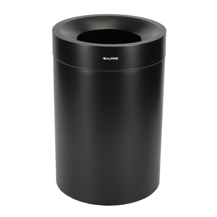 Alpine Industries 50 Gallon Stainless Steel Trash Can (Black) ALP475-50-BLK