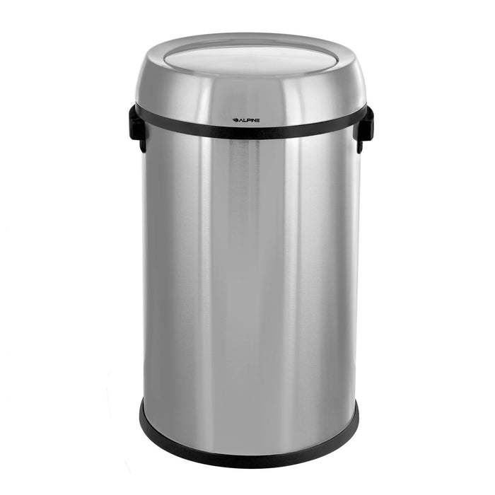 Alpine Industries 17 Gal. Stainless Steel Commercial Trash Can with Swing Lid ALP470-65L-1