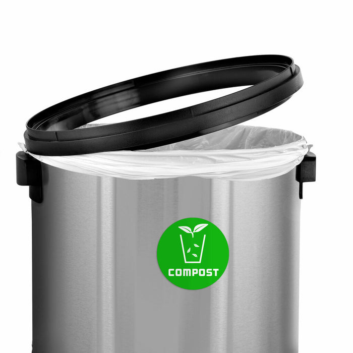 Alpine Industries 17 Gallon Stainless Steel Indoor Compost Receptacle with Swivel Lid ALP470-65L-1-CO