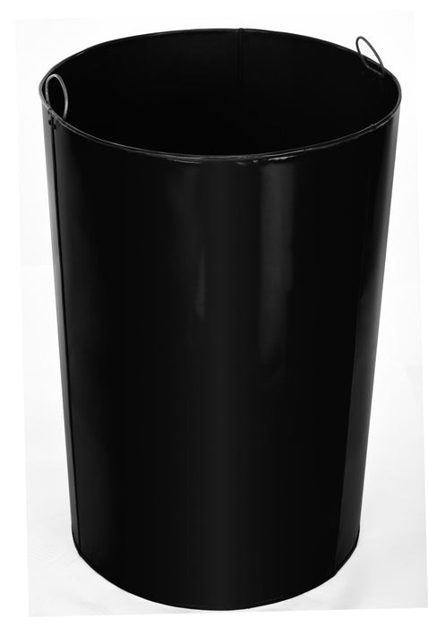 Alpine Industries Outdoor Metal Slatted Trash Receptacle with Rain Bonnet Lid - 38 Gallon Black - ALP479-38-1