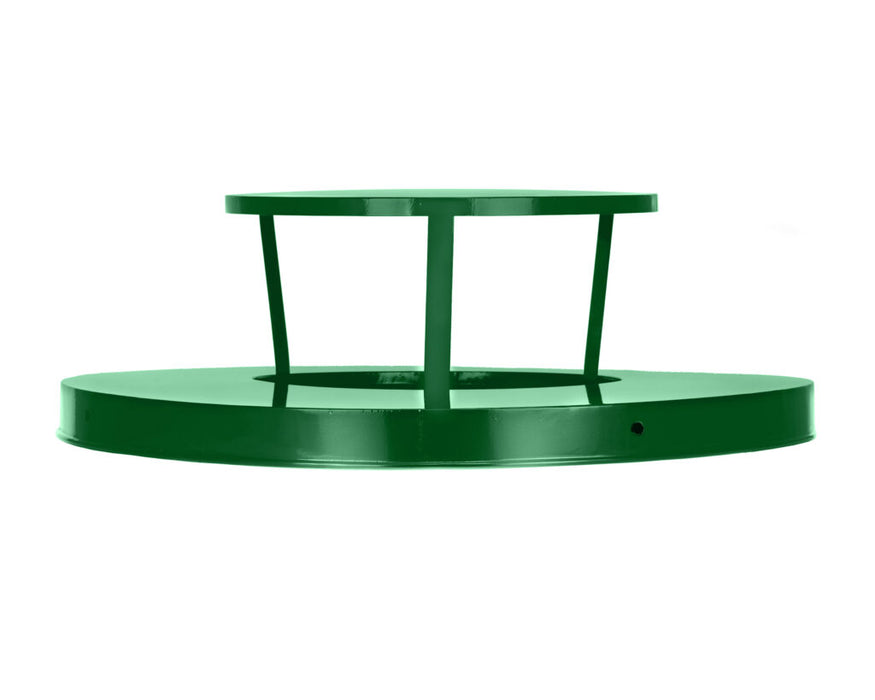 Alpine Industries Rain Bonnet Lid for Outdoor Metal Waste Receptacle - 38 Gallon Green - ALP479-38-A-GRN