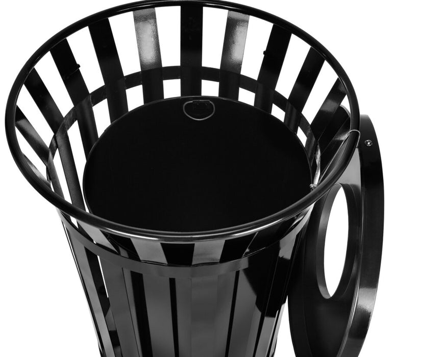 Alpine Industries Outdoor Metal Waste Receptacle - 38 Gallon Black - ALP479-38