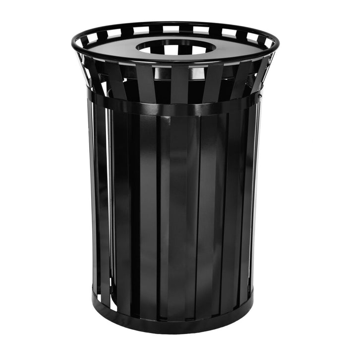 Alpine Industries Outdoor Metal Waste Receptacle - 38 Gallon Black - ALP479-38