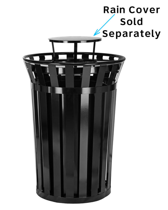 Alpine Industries Outdoor Metal Waste Receptacle - 38 Gallon Black - ALP479-38