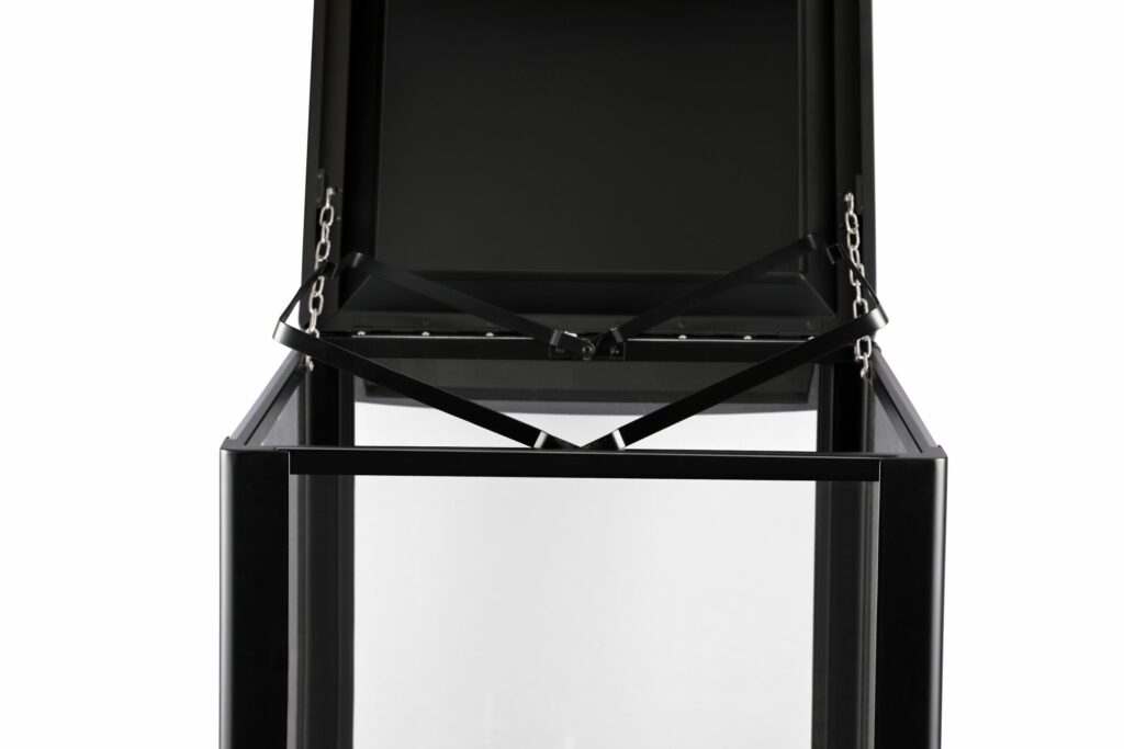 Alpine Industries ALP471-40-CLR: 40-Gallon, DHS-Complaint, Waste Receptacle with Transparent Panel’s ALP471-40-CLR