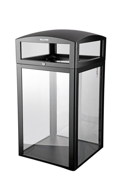 Alpine Industries ALP471-40-CLR: 40-Gallon, DHS-Complaint, Waste Receptacle with Transparent Panel’s ALP471-40-CLR