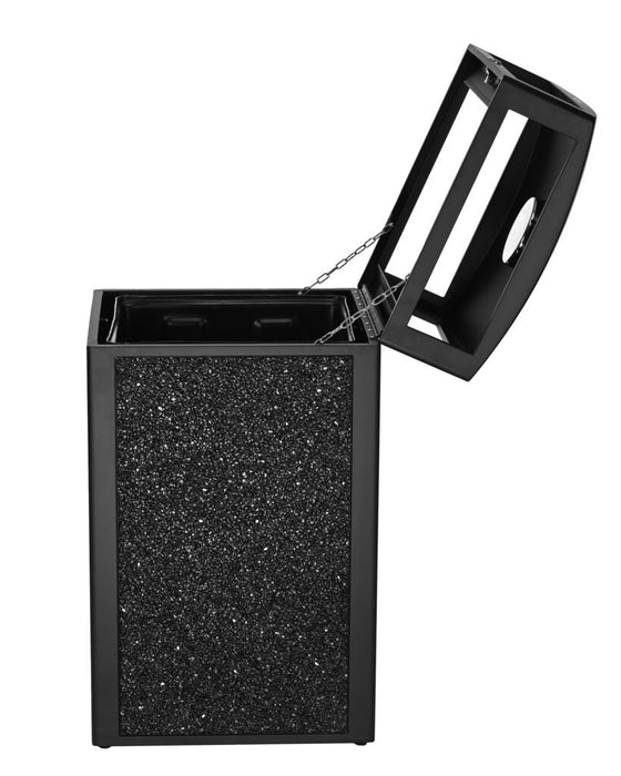 Alpine Industries Alpine Industries Rugged 40-Gallon All-Weather Trash Containers with Gray Stone Panels and Ash Tray ALP472-40-GRYS