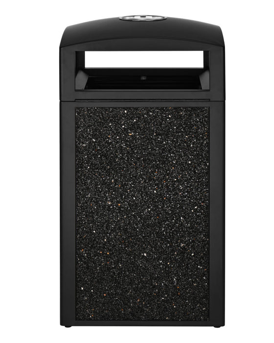 Alpine Industries Alpine Industries Rugged 40-Gallon All-Weather Trash Containers with Gray Stone Panels and Ash Tray ALP472-40-GRYS