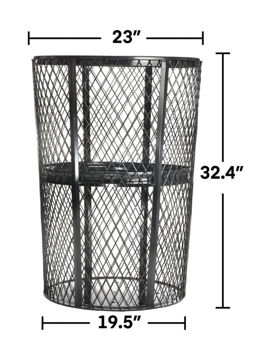 Alpine Industries 48 Gallon Metal Mesh Outdoor Trash Receptical 3 Pack ALP473-48-BLK-3PK