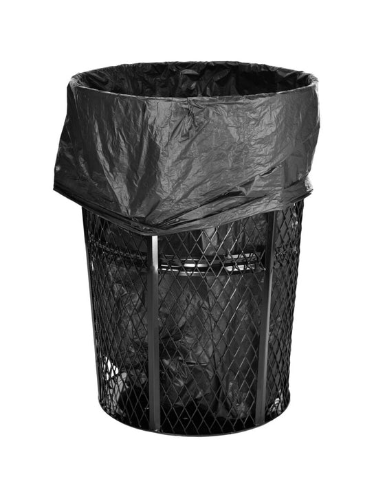 Alpine Industries 48 Gallon Metal Mesh Outdoor Trash Receptical 3 Pack ALP473-48-BLK-3PK