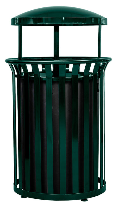 Ex-Cell Streetscape Collection 37-gallon Heavy-duty Outdoor Trash Receptacle w/ Canopy