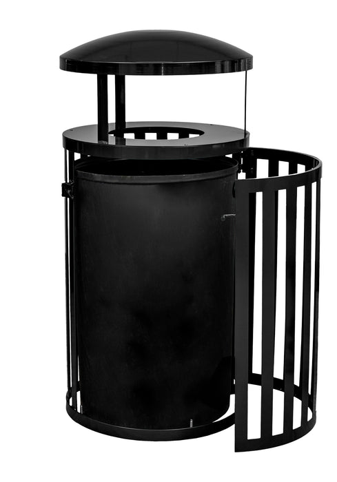 Ex-Cell Streetscape Collection 45-gallon Heavy-duty Outdoor Trash Receptacle w/ Door & Canopy