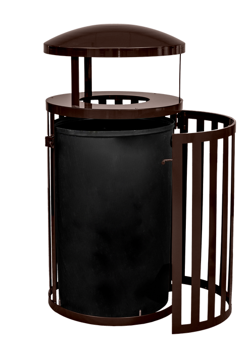 Ex-Cell Streetscape Collection 45-gallon Heavy-duty Outdoor Trash Receptacle w/ Door & Canopy