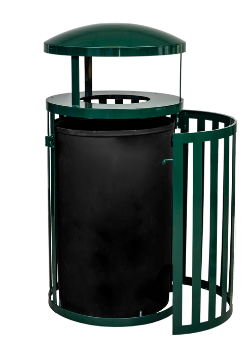 Ex-Cell Streetscape Collection 45-gallon Heavy-duty Outdoor Trash Receptacle w/ Door & Canopy