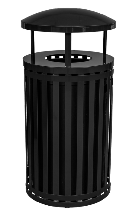 Ex-Cell Streetscape Collection 45-gallon Heavy-duty Outdoor Trash Receptacle w/ Canopy