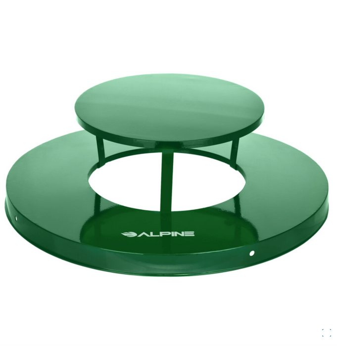 Alpine Industries Rain Bonnet Lid for Outdoor Metal Waste Receptacle - 38 Gallon Green - ALP479-38-A-GRN